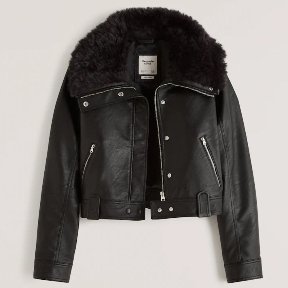 ABERCROMBIE & FITCH | VEGAN LEATHER JACKET